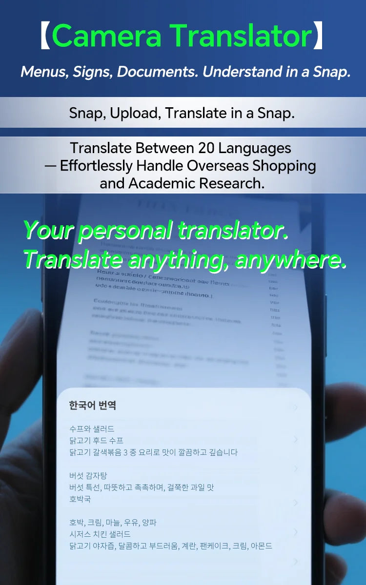 A80 Newest AI Translation Headphones Wireless Bluetooth 6.0 Earbuds 164 Languages Real-Time Translator Noise Cancelling