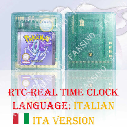GB/GBC Real Time Clock Pokemon Crystal/Gold/Silver Version Video Game Cartridge with Battery USA/NOE/FRA/ESP/ITA Version