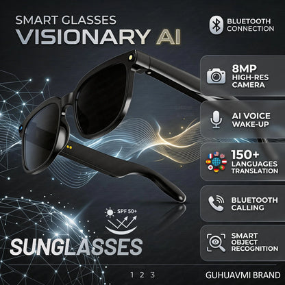 2026 New 8MP 4K Camera AI Glasses Men Photo&Video Caputure 16GB Memory 130+Translation Glasses Waterproof Smart Sunglasses Women