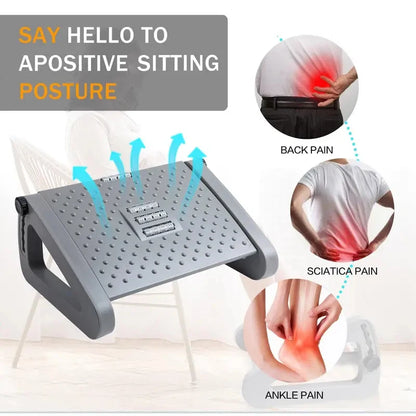 Ergonomic Adjustable Foot Rest for Under Desk, Portable Foot Stool for Office and Home, Comfortable Support for Desk Work