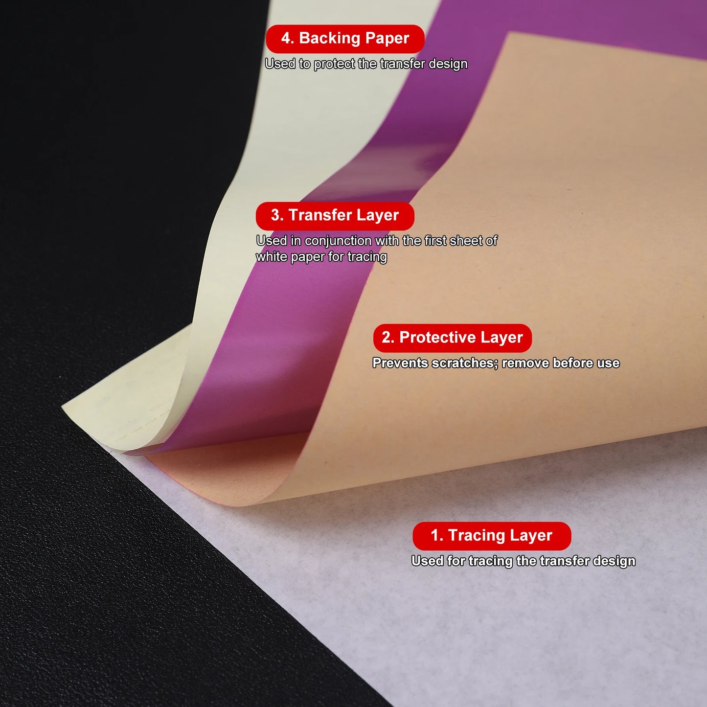 Pink 4-Layer Tattoo Transfer Paper A4 Size 100 Sheets Professional Tattoo Stencil Paper Thermal Copier Tattoo Supply