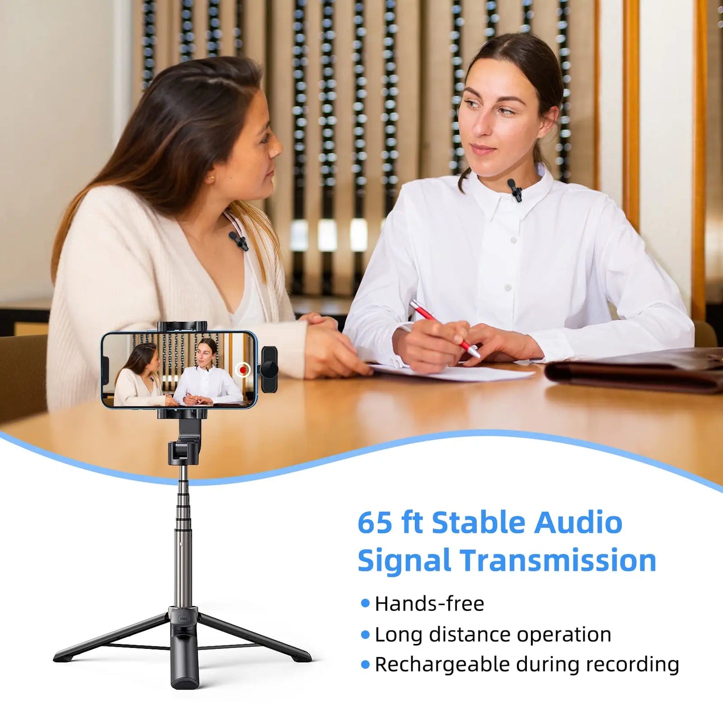 2.4G Wireless Lavalier Microphone Noise Cancelling Audio Video Recording for iPhone/iPad/Android/Xiaomi/Samsung Live Game Mic