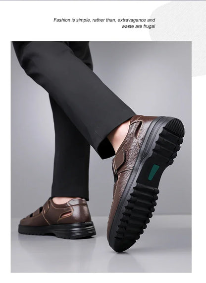 Men's Breathable Slip-on Hollow-out Loafers, Summer Comfortable Soft Sole Cutout Shoes, Non-slip for Outdoor & Driving-XH5602