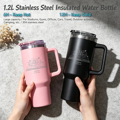 Custom Water Bottle Outdoor Thermos Portable 304 Stainless Steel Coffee Thermal Mug with Straw Tumbler Vacuum Flasks Cold & Hot