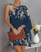 2026Women's New Printed Sexy Asymmetric One-Shoulder Strapless Dress, Elegant Style, Suitable for Summer