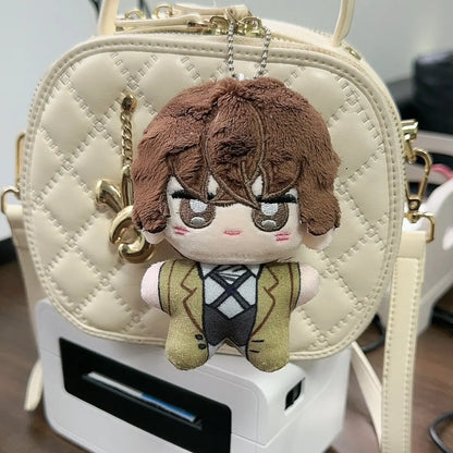 Anime Bungou Stray Dogs Plush Keychain 10CM Dazai Osamu Nakahara Chuuya Soft Stuffed Toys Birthday Gift