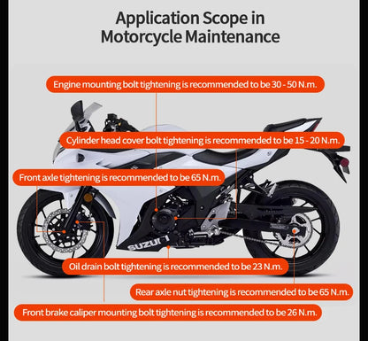 MOVECRAB Series Digital Torque Wrench 1.5-340N.m 2% Accuracy Preset Values with Buzzer, LED Flash & HandleVibration Notification