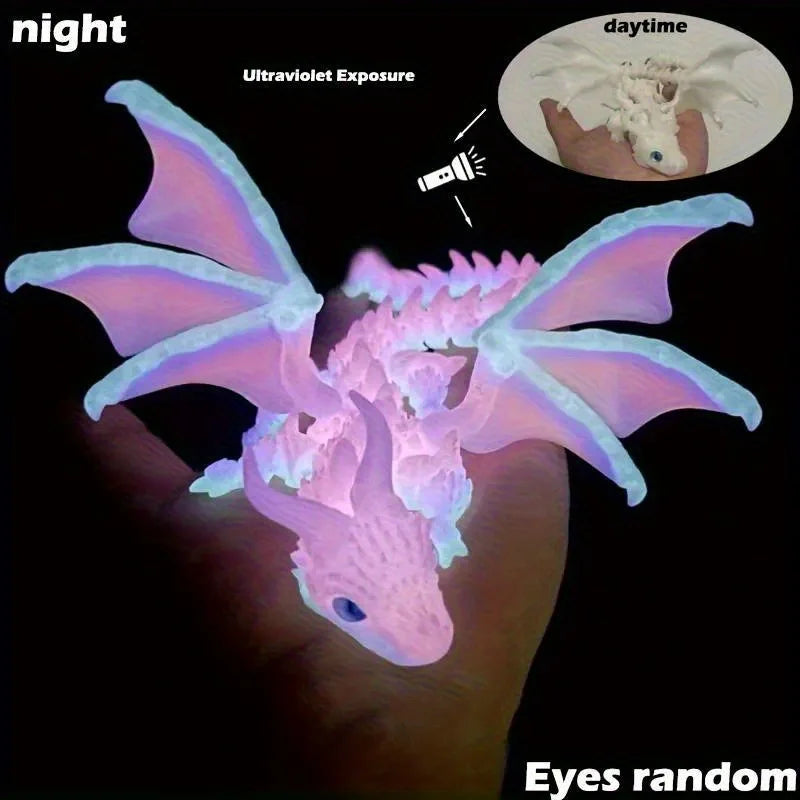 2026 New Hot Sale 3D Printed Big Horn Dragon Model Toy Articulated Joints Action Figure Party Decoration Craft Gift Wholesale