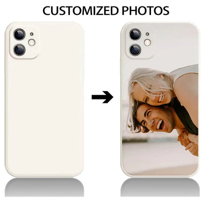 Couple Customization Phone Case For iPhone 18 17 16 15 14 13 12 11 Pro Xs Max Plus Mini XR 17e 16e Air DIY Photo Silicone Cover