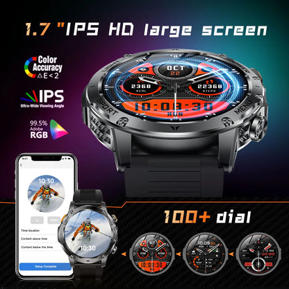LIGE 2026 New Ultra Military Grade 1000mAh Battery Smart Watch For Men IP68 Waterproof Sports Fitness Bluetooth Call Smartwatch
