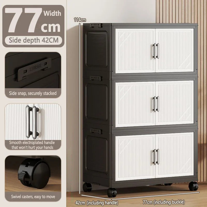 Thickened Multi-layer Storage Cabinet Home Living Room Mobile Organizer for Snacks Toys Miscellaneous Items Storage Cupboard