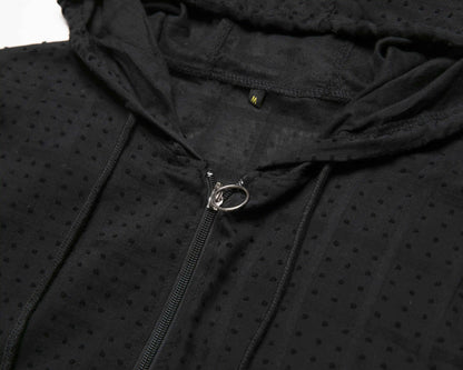 2026 Summer New Fashion Plaid Zipper Sleeveless Hooded Cardigan T-Shirt Men's Slim Sports Breathable Fitness Top