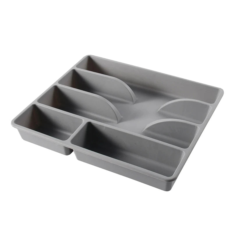 1Pc Kitchen Drawer Cutlery Organizer Silverware Holder Utensil Divider Box Plastic Flatware Storage Tray Home Restaurant Supply