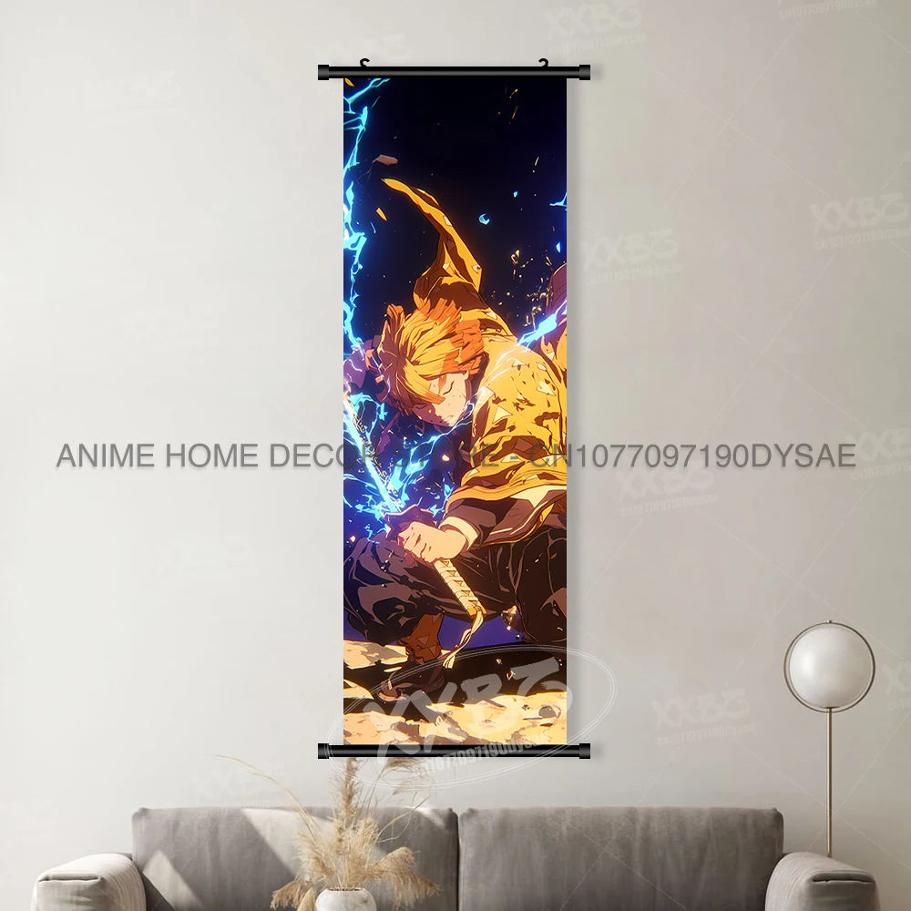 Anime Demon Slayer: Kimetsu No Yaiba Figures Poster Canvas Print Hanging Painting Wall Art Scrolls Picture Home Decoration Mural