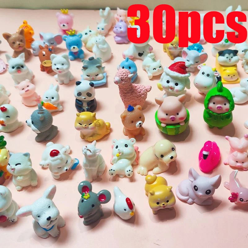 60pcs Mini Resin Animal Blind Box Creative Garden Decoration Miniature Landscape Luminous/Solid Color Animal Birthday Gift
