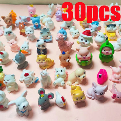 60pcs Mini Resin Animal Blind Box Creative Garden Decoration Miniature Landscape Luminous/Solid Color Animal Birthday Gift