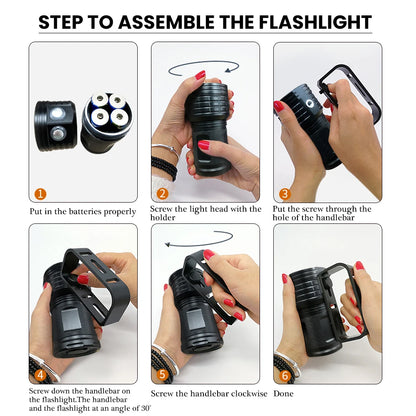 Asafee DRC01 COB LED 6000LM 80M Underwater Diving Flashlight White Red Blue 80° Light 500M Range Torch IPX8 Waterproof Lantern