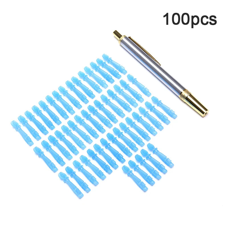 100pcs Stainless Steel Lancet Pen Adjustable Depth Blood Sampling Glucose Test Pen Lancing Device for Diabetics Blood Collect