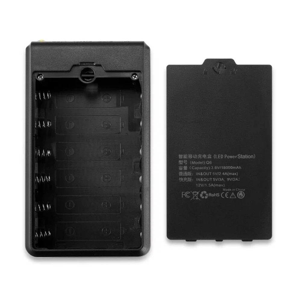 6*18650 Battery Holder Dual USB Power Bank Battery Box Mobile Phone Charger DIY Shell Case