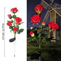 5 Heads Rose Lawn Lamp Solar Lights Outdoor Decorative Solar Garden Lights for Yard Patio Garden Wedding Decor Fairy Lights