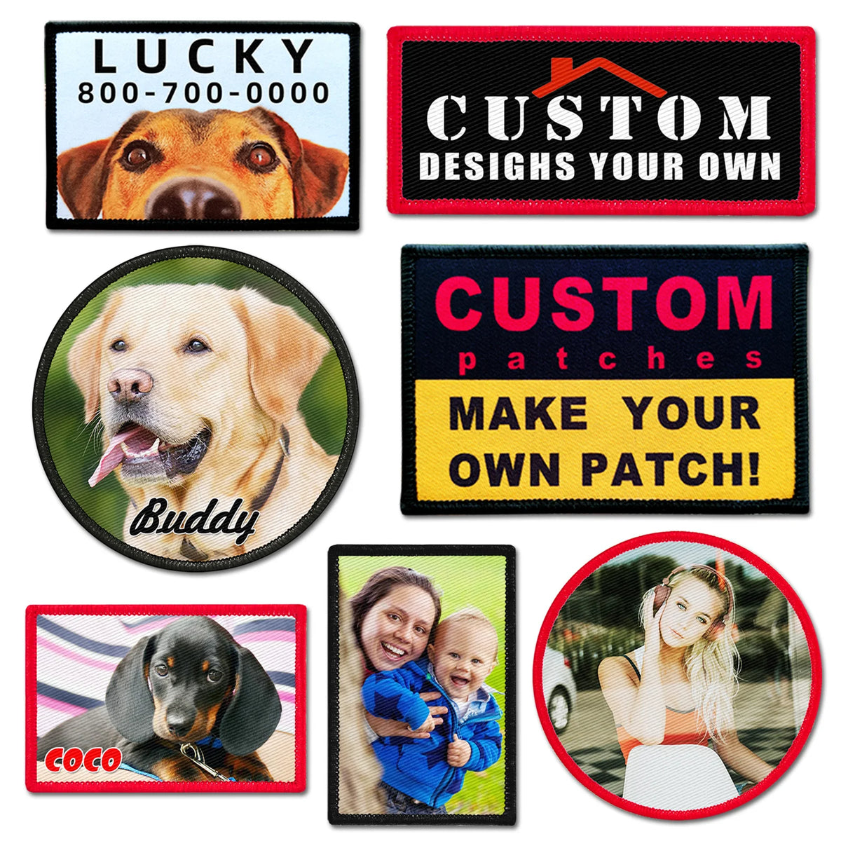 2 PCS Custom Make Your Own Personalized Morale Patch Add Your Photo, Logo, Text Hook and Loop/Sew On/Iron On