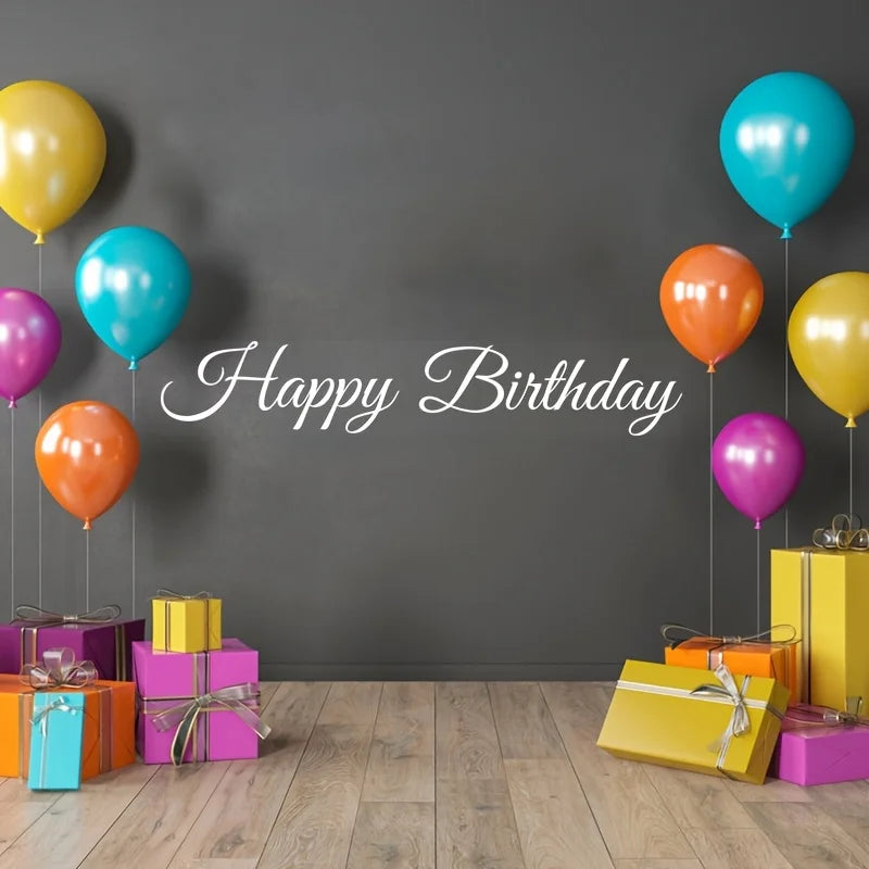 2lines/1Set Custom Birthday Party Backdrop Vinyl Stickers Waterproof Personalized Name Quote DIY Wall Mirror Decals Universal