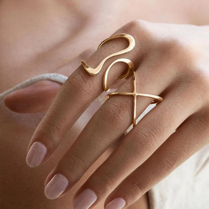 Stainless Steel Gold Color Rings for Women Men 2024 Colorfast Popular Party Personalized Exaggerated Charms Jewelry Gifts