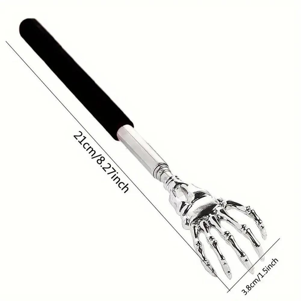 Stainless Steel Adjustable Massage and Tickle Relief Back Portable  Rubber Handle Extendable Telescoping Itch Stick Health Care