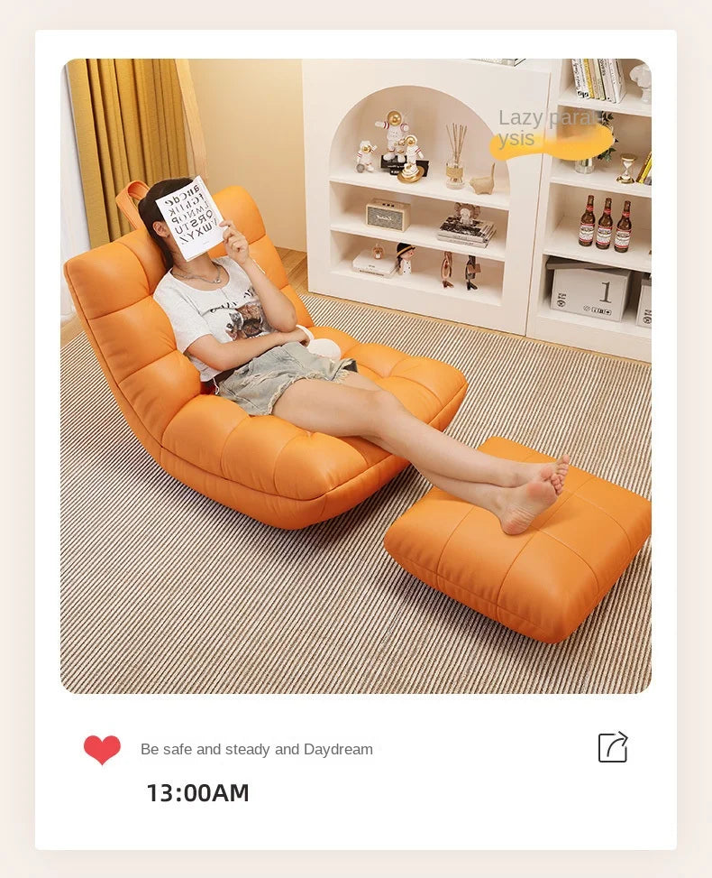 Modern Lazy Sofa Single Sofa Chair Convertible Leisure Bed Small House Living Room Balcony Comfortable Couch Seat Adult Chair