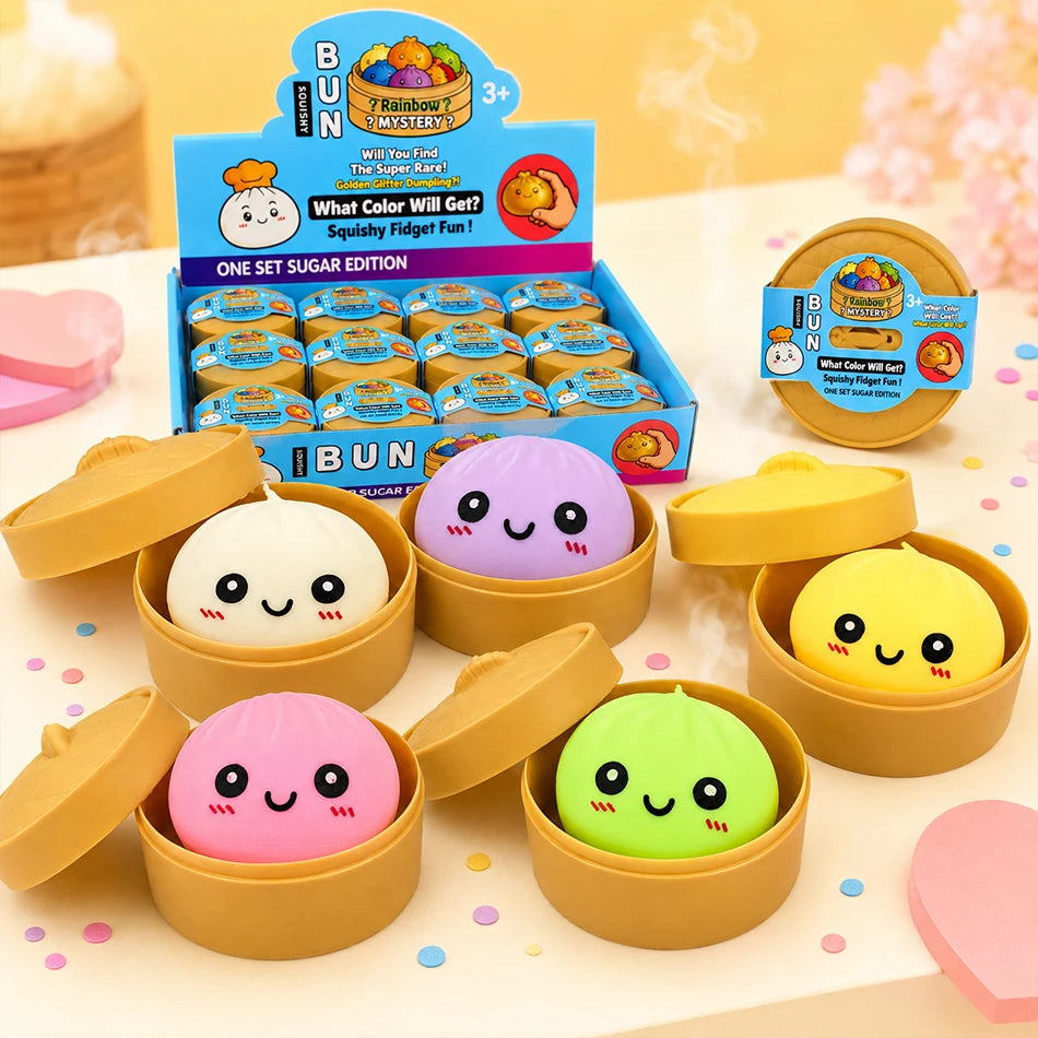 Rainbow Oversized Dumpling Squishies Soft Slow Rebound Sensory Squeeze Toy Relief Anxiety Fidget Stress Ball for ADHD Autism