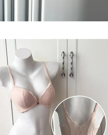 Summer Nouvelle Tendance! Soutien-Gorge Push Up à Fermeture Avant - Bretelles Dentelle Dos, Bralette Légère pour Petite Poitrine