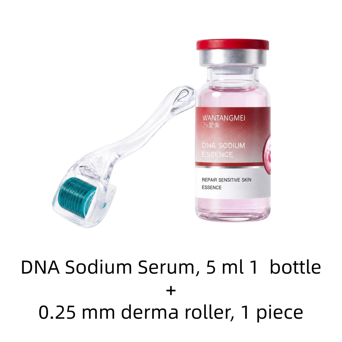 WANTANGMEI Sanwen Salmon DNA Sodium Serum with 0.25mm Micro-Needle Roller for Sensitive Skin: Hydrating and Anti-Aging Serum