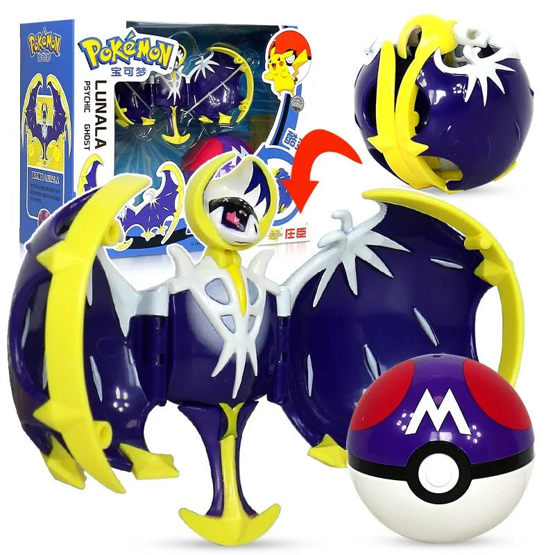 Pokemon ball deform Figure Pikachu Charizard Venusaur Blastoise Gyarados Solgaleo Lunala Action Figurine pokeball poke child Toy