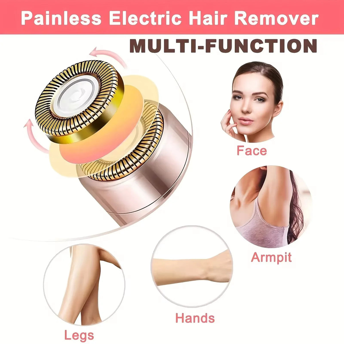 1-Pack Women Electric Lipstick Shaped Portable Trimmer Painless Effective Facial Hair Removal for Shaving Beauty Shaver Tool