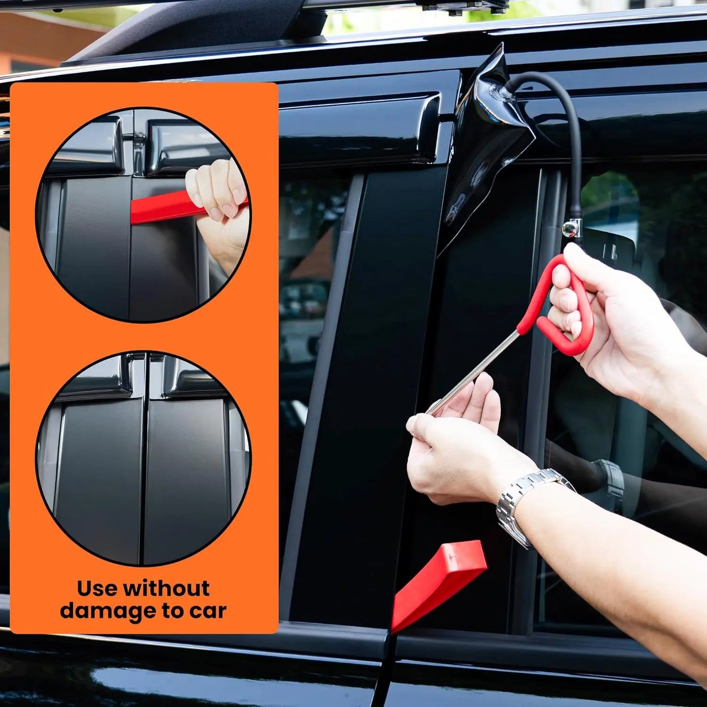 20PCS Car Door Tool Kit Inflatable Air Pump Auto Window Door Open Fixing Gripper Tools Long Reach Kits with Carrying Bag