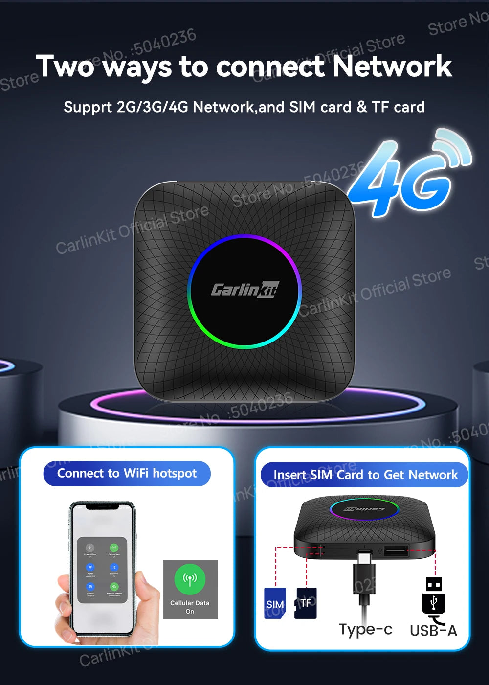 CarlinKit CarPlay Ai Box Android 13 SM6225 8 Cores 64GB 128GB Car Smart Streaming Box Wireless CarPlay Android Auto For Netflix