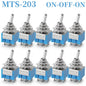 10PCS MTS-102 103 202 203 3Pins 6 Pins Mini Toggle Switch For Switching Lamp Light ON-OFF-ON /ON-ON Switch 6A 125VAC