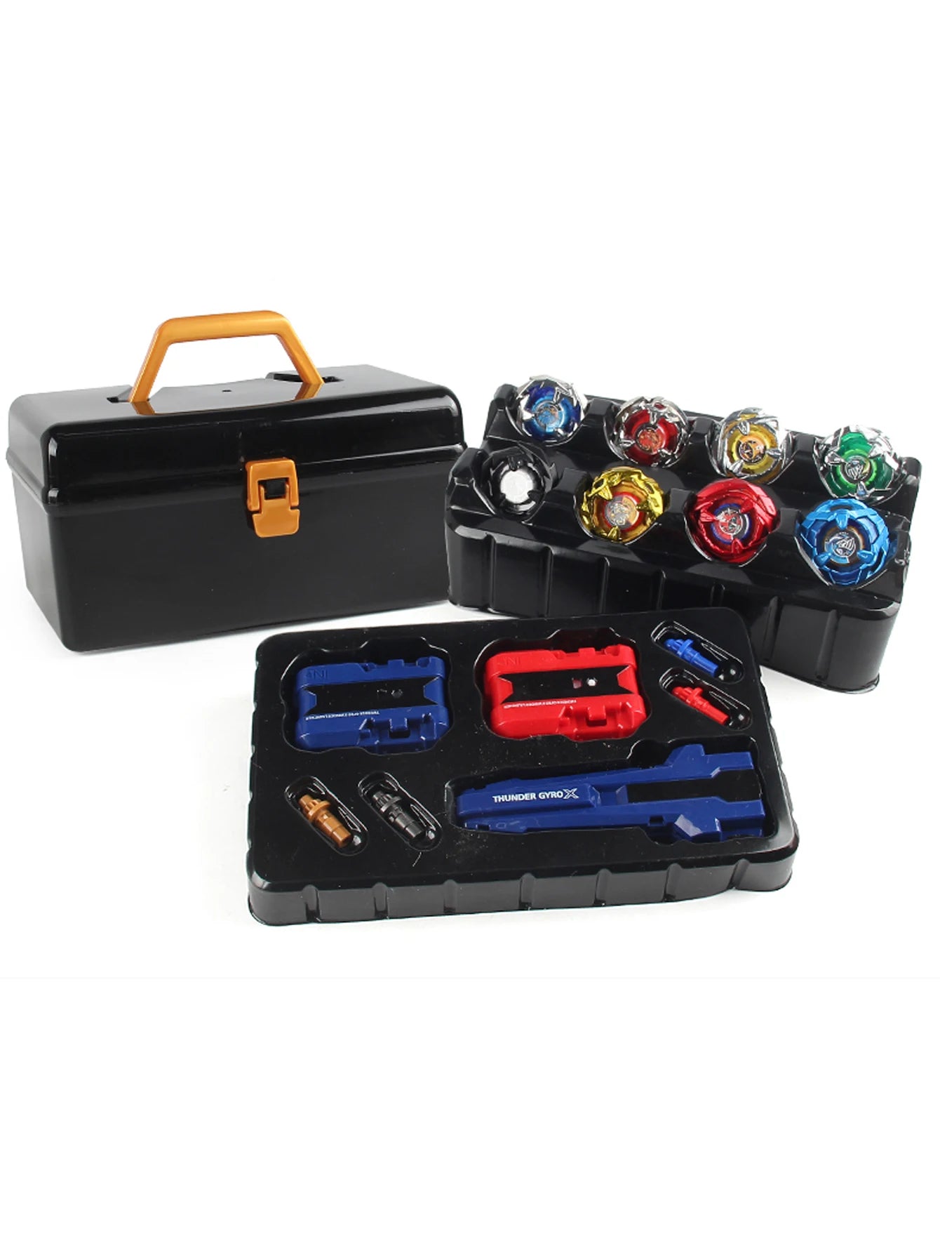 Bey X Spinning Toy Kit Gyro Metal Battle Tops with Launchers Organize Box Set Gift