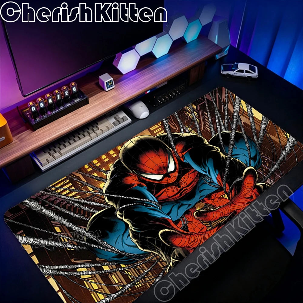 Spider-Man Mouse Pad Laptop HD Anime XXL Keyboard Pad Gamer Cabinet Mousepad PC Gaming Accessories Desk Mat Rubber Big Carpet
