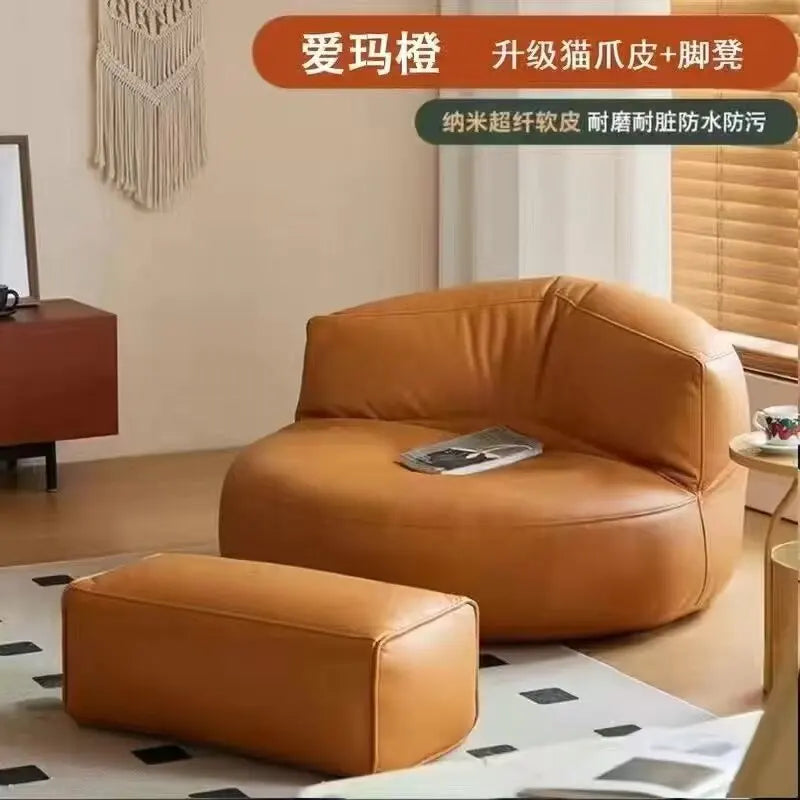Lazy Bean Bag Sofa Seating Sleeping Tatami Chair Bedroom Room Black Single Sofa Boneless Couch 1-person Hotel Home Furniture