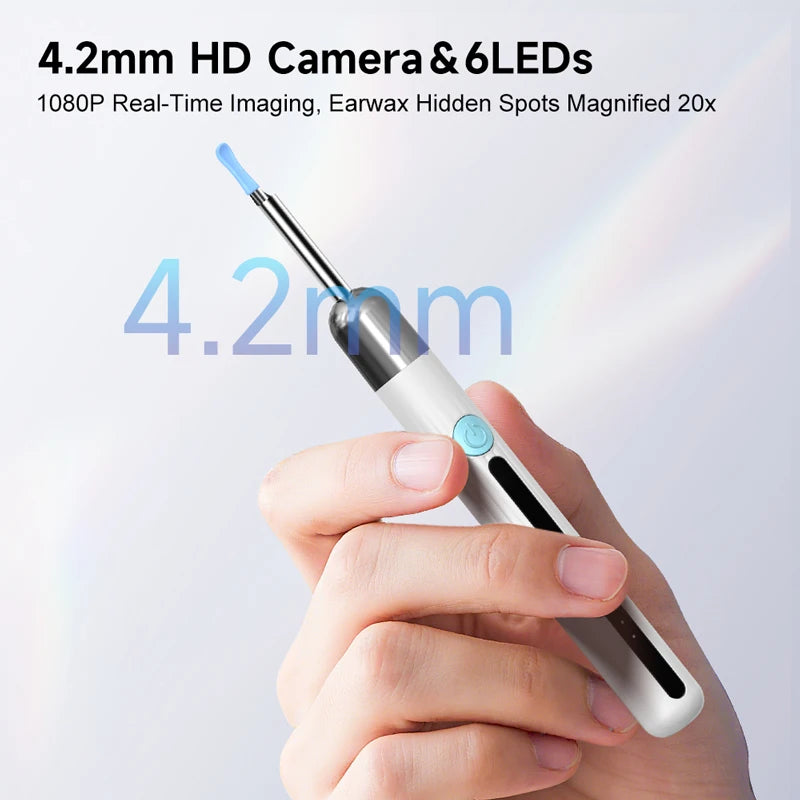 Visual WiFi Otoscope Camera 4.2mm 1080P HD Ear Picker for IOS/Android Ear Cleaning Wireless Endoscope with Ear Wax Removal Tools