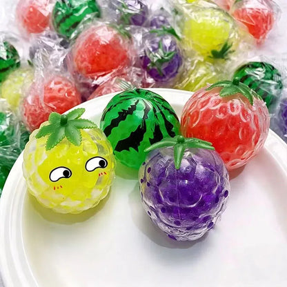 Fruit Shaped Squeeze Ball Toy Water Bead Fidget Sensory Stress Relief Gadget for Adults Dough Ball Fidget Toys Anxiety Relief