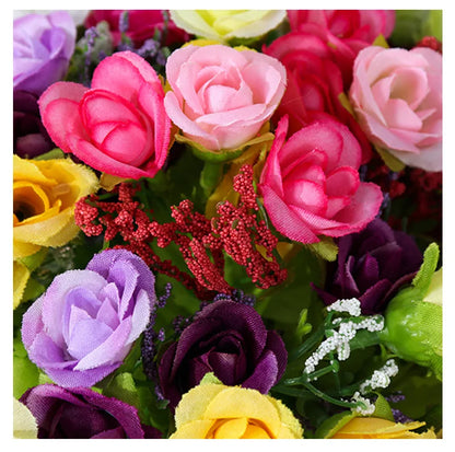 Simulated Rose Bouquet Home Decoration Small Rose Camellia Wedding Decoration Artificial Flowers Garden Decoration