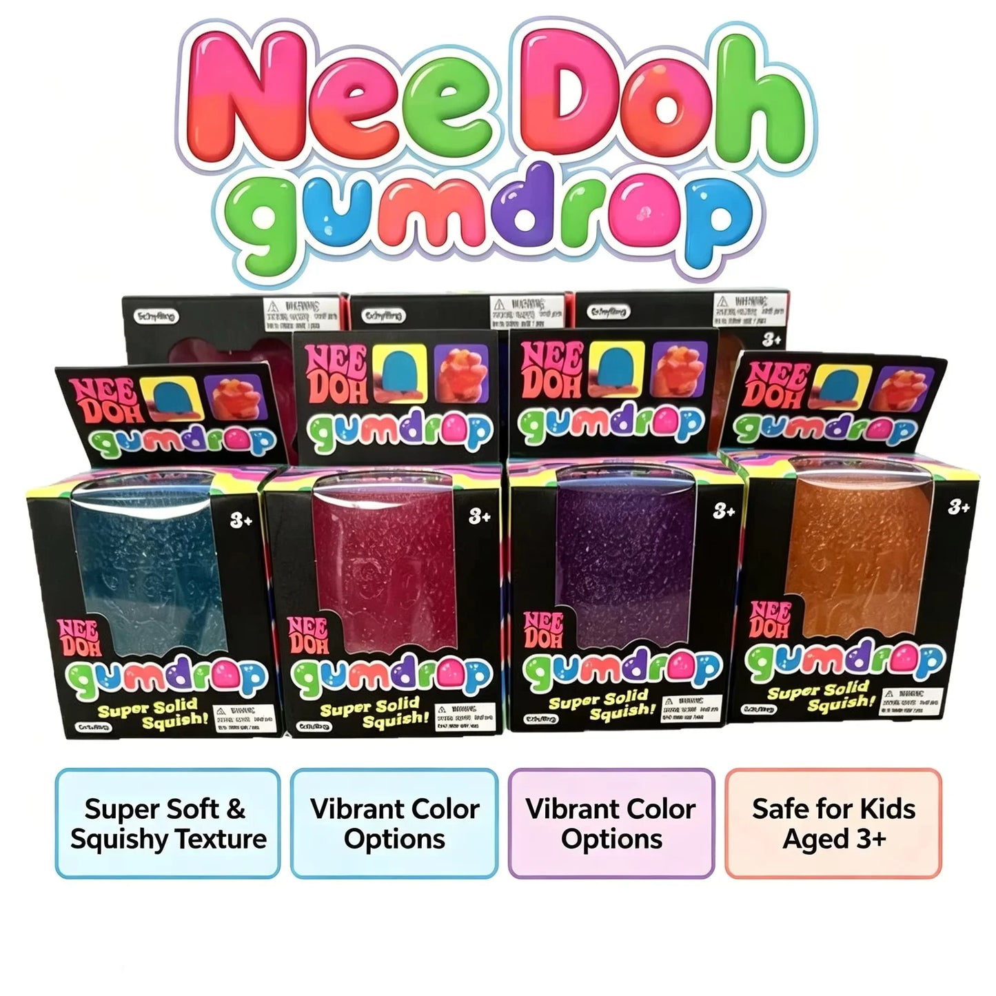 Schylling Mini Candy NeeDoh Gumdrop Brinquedo Sensorial Macio Anti-stress Bola de Apertar Caixa Surpresa