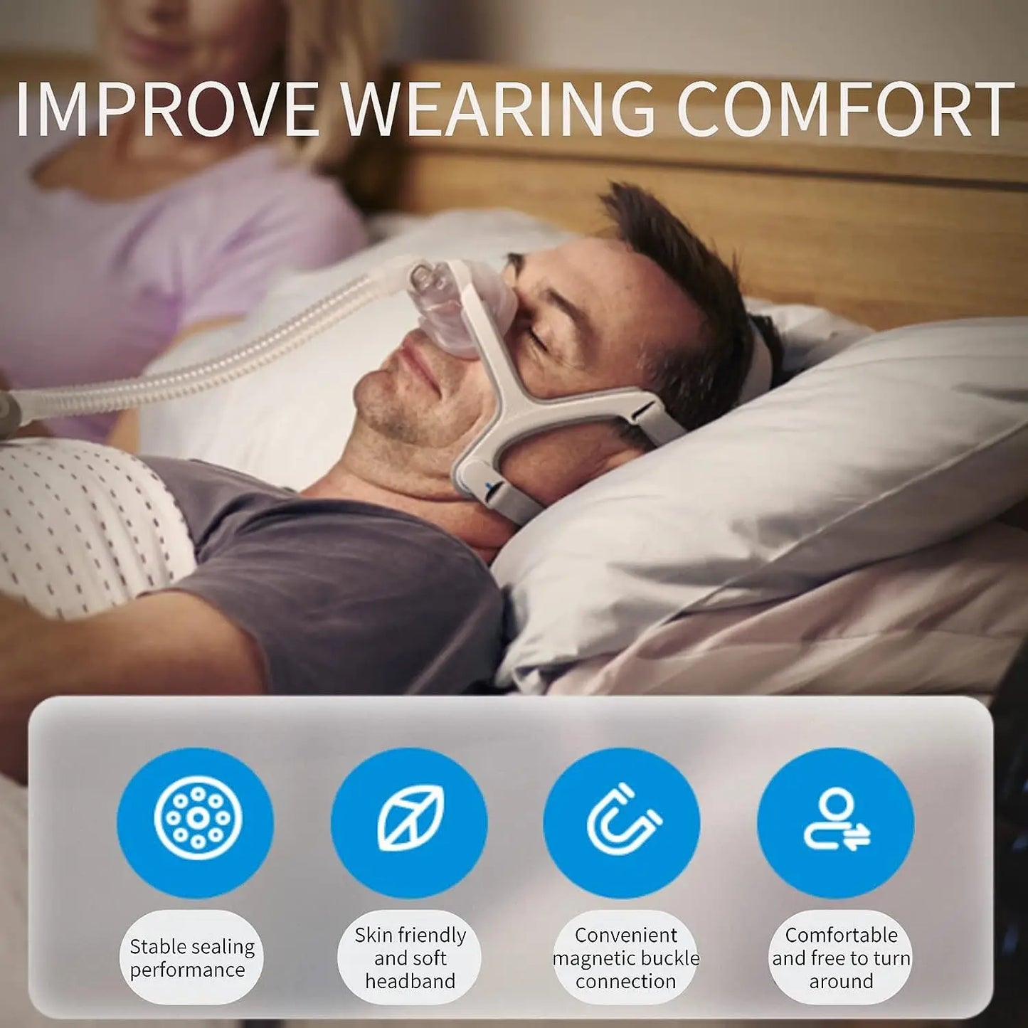 ResMed AirFit N20 Nasal Mask Set, CPAP Compatible, Reusable Frame Elbow Assembly Kit with Headgear Frame Tube N20 Cushion