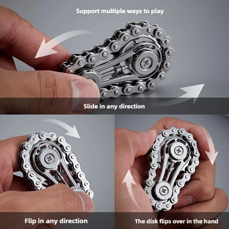 Anti-stress Anxiety Edc Fidget Adult Fingertip Spiral Sprocket Flywheel Metal Bicycle Chain Antistress Toy Fidgets Spinner Toys