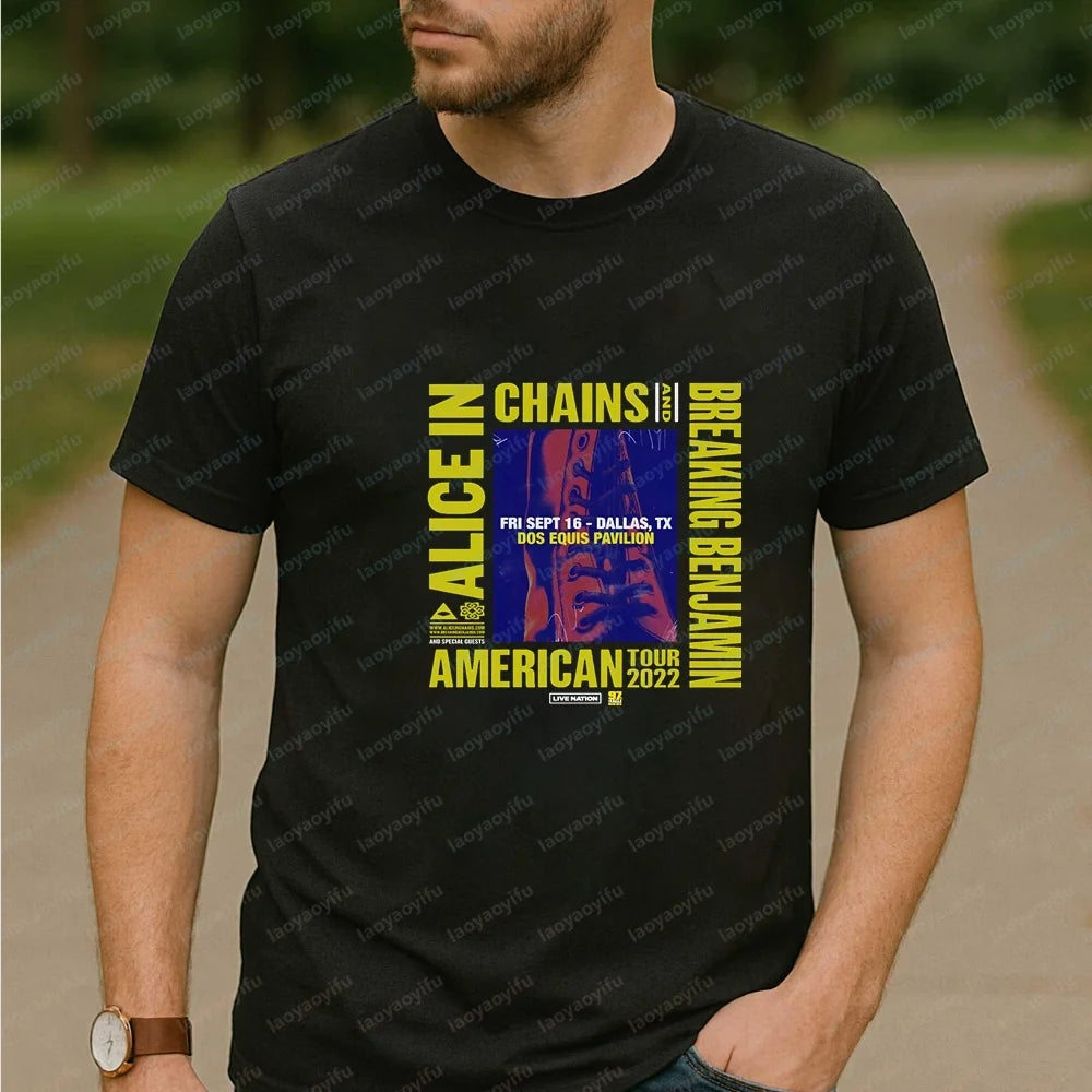 Men's T-shirts and Tank Tops. Comfortable Short-sleeved Shirts for Both Men and Women By Alice in Chains, Suitable for Summer.