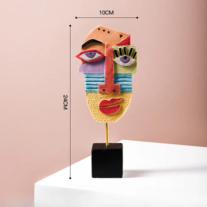 Abstract Facial Art Ornaments INS Nordic Style Home Resin Crafts Creative Living Room Wine Cabinet Decoration and Decoration