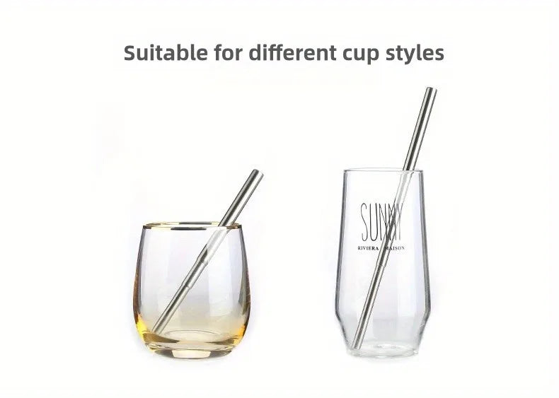 304 Stainless Steel Retractable Straw Kit, Portable Aluminum Tube, Outdoor Folding Straw Kit, with Cleaning Brush, Colors, Trave