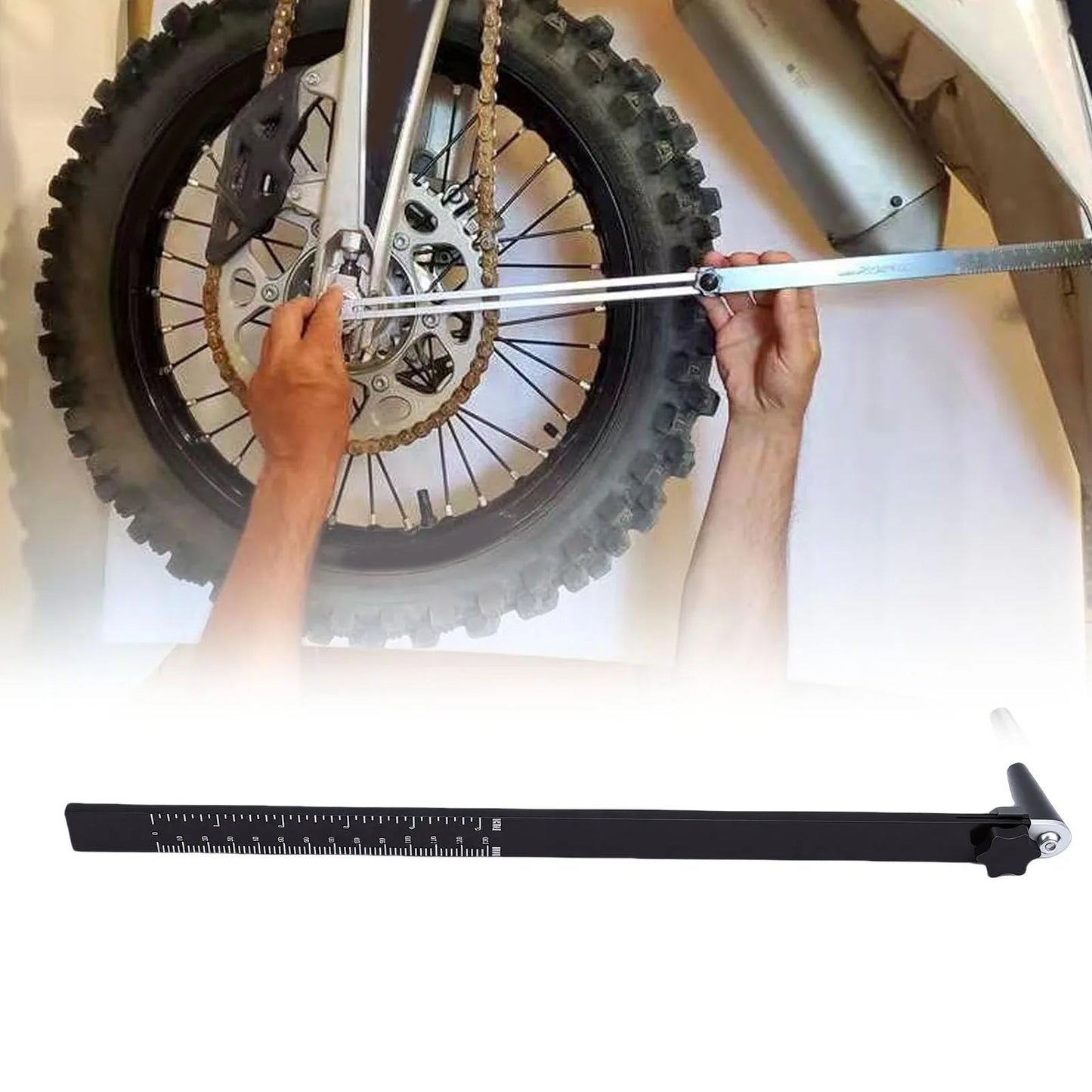 Rear Shock Sag Measurement Tool Sliding Sag Scale Sturdy Metal Rear Suspension Sag Measurement Tool for Most Dirt Bikes